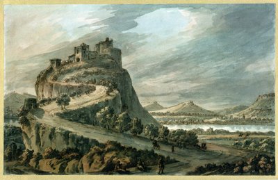 Rocky landscape with castle by Robert Adam